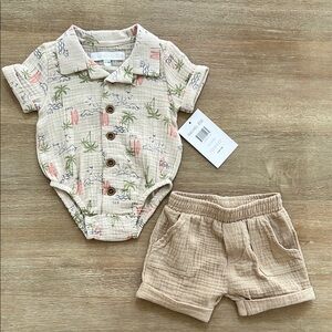 Rachel Zoe Baby Boy Surf Bodysuit Shorts Set 0-3 3-6 6-9 months